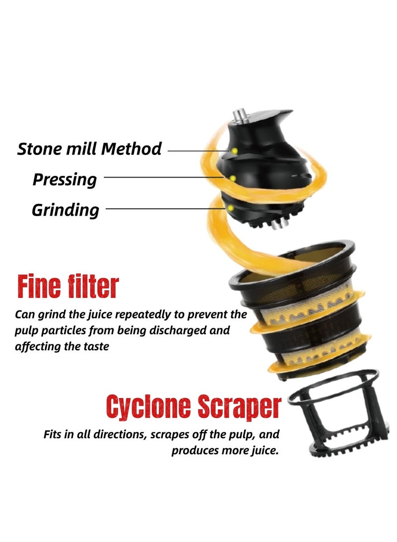 جيرزون عصارات مضغوطة على البارد، إنتاجية عالية لعصير الفواكه والخضروات - لون أحمر - Image 5